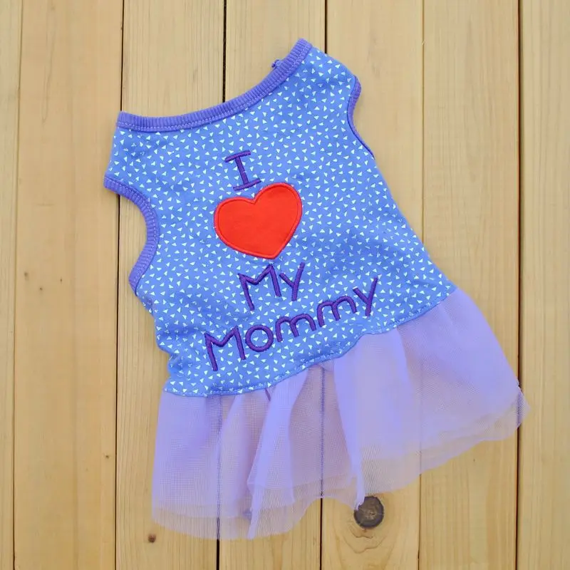 I Love My Mama/Одежда для собак новинка 2015 года одежда с героями мультфильмов маленьких