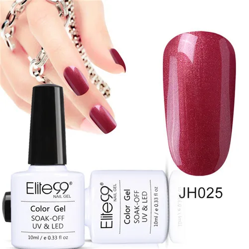 JH025 Elite99 10 мл Гель-лак для ногтей цвет красного вина Полупостоянный замачиваемый Светодиодный УФ Гель-лак для ногтей элегантный дизайн ногтей маникюр Гель-лак - Цвет: JH025