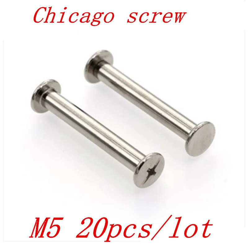 20 шт./лот chicago screw m5 длина 6 мм 30 никелированный винт для учётной записи книги Butt