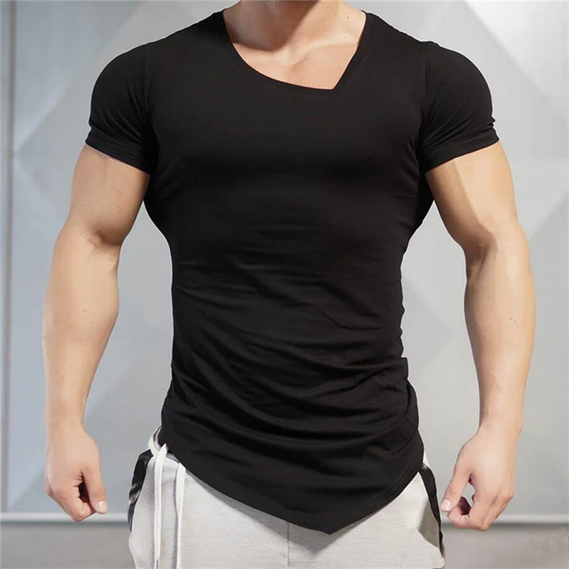 

Rashgard Gym T Shirt Men Cotton Tights Sport Shirt Running T-Shirt Men Bodybuilding Fitness Sportswear Outdoor Workout Tshirt