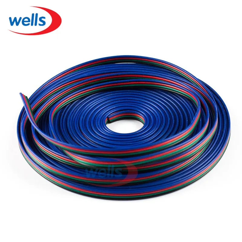 10 метровый 4 контактный удлинитель RGB + Черный проводной кабель для светодиодной