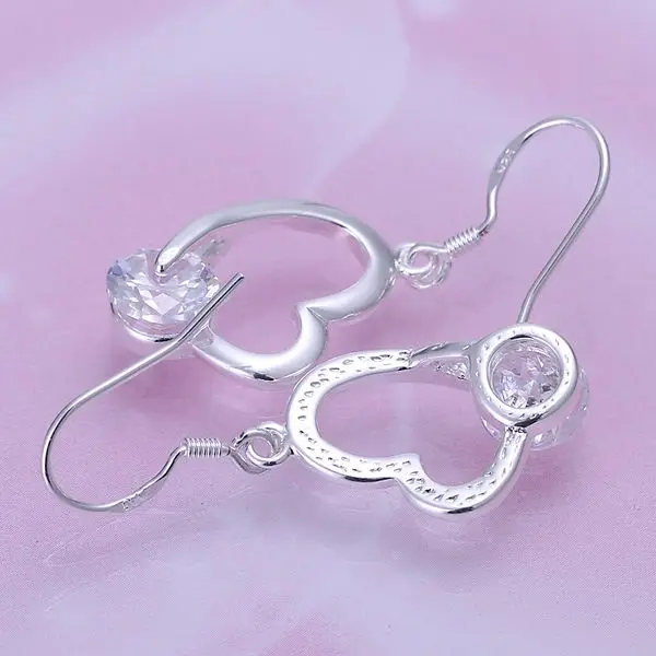 Серьги из серебра 925 пробы, модные ювелирные украшения, серьги с инкрустацией сердцами из циркония, оптовая продажа, Бесплатная доставка, skaj LE150 (art.: 79034f791) - 79034f791