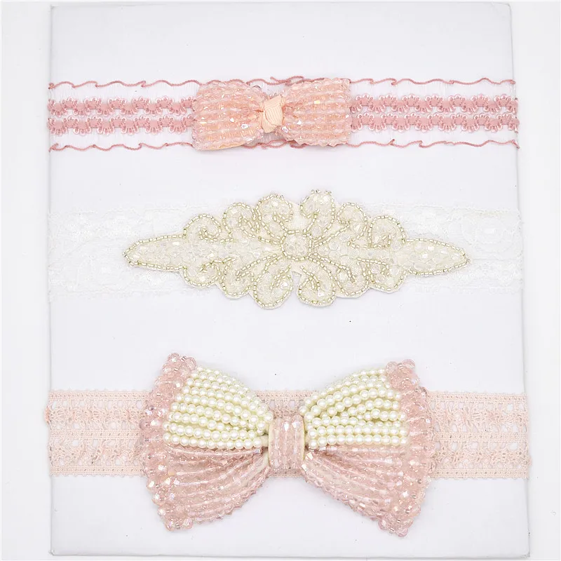 GINGER 3 шт. Роскошные Леди жемчуг кристалл счетов hairband эластичный ободок головная повязка Головные уборы Аксессуары для волос - Цвет: GINGER