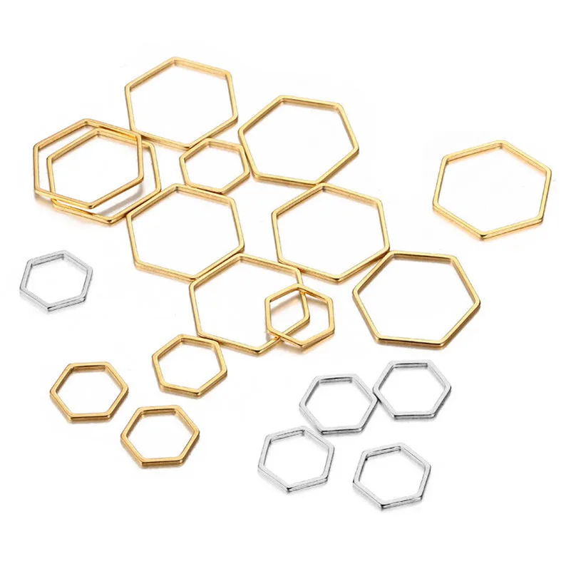 20 шт./лот Шестигранная Форма Подвески из нержавеющей стали с геометрическим