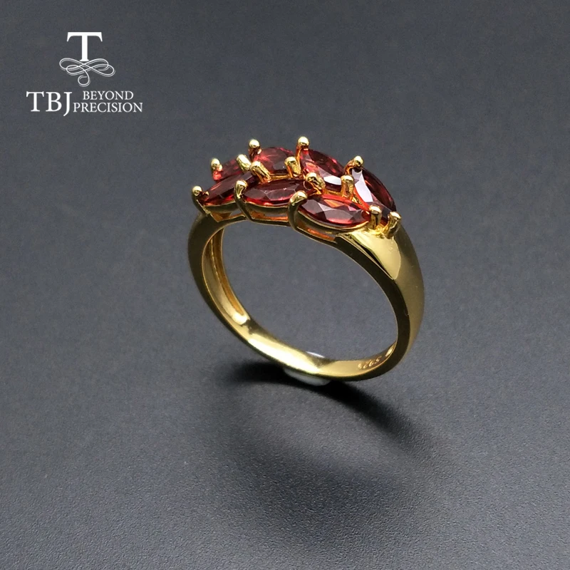 TBJ, стиль, натуральный драгоценный камень, гранат, кольцо из стерлингового серебра 925 пробы, модное ювелирное изделие для девушек и женщин, хороший подарок на день рождения
