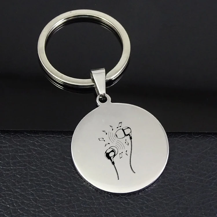 Прямая поставка брелок для ключей &quotнаушники&quot новый листинг диск ювелирный