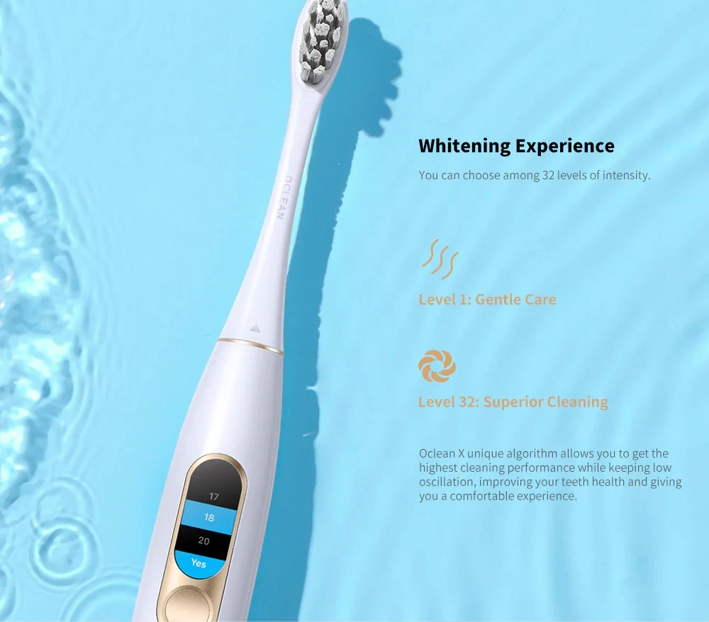 Xiaomi Mijia Oclean X Smart Sonic Electric Toothbrush Color Touch Screen / Whitening / Gum Care Two brush heads for free
