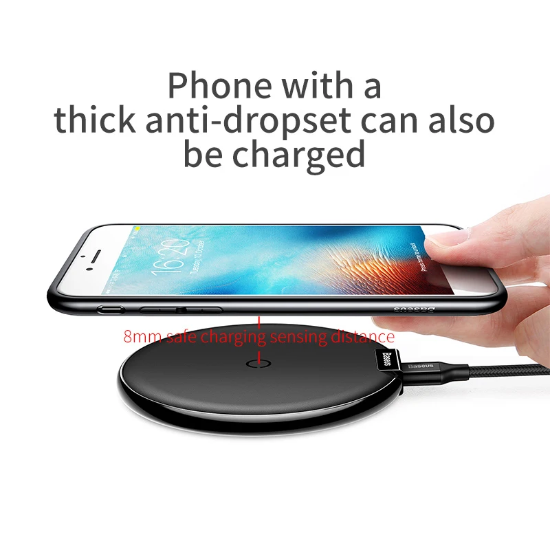 Беспроводное зарядное устройство Baseus для iPhone 11 Pro Xs Max XR X быстрая USB Беспроводная зарядная площадка для samsung S10 Note 10 Qi Беспроводное зарядное устройство