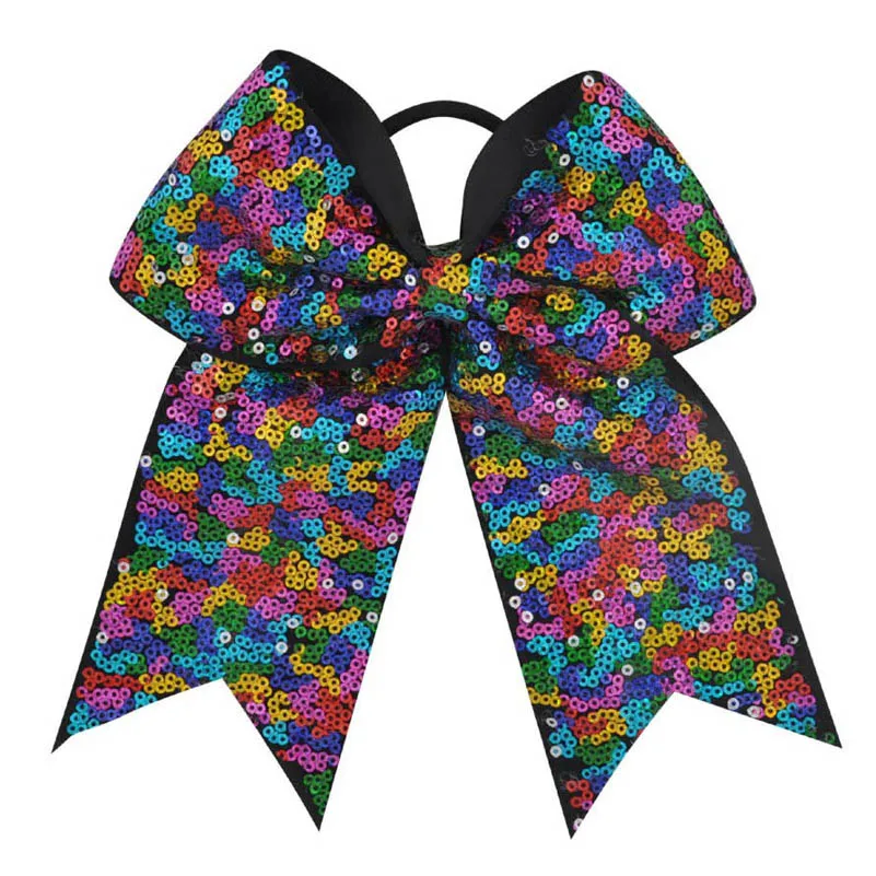 10pcs 7 Inch DIY Large Ribbon Hair Bows High Quality Sequins Sweet Children Girls Hairbow Elastic Bands Accessories | Аксессуары для