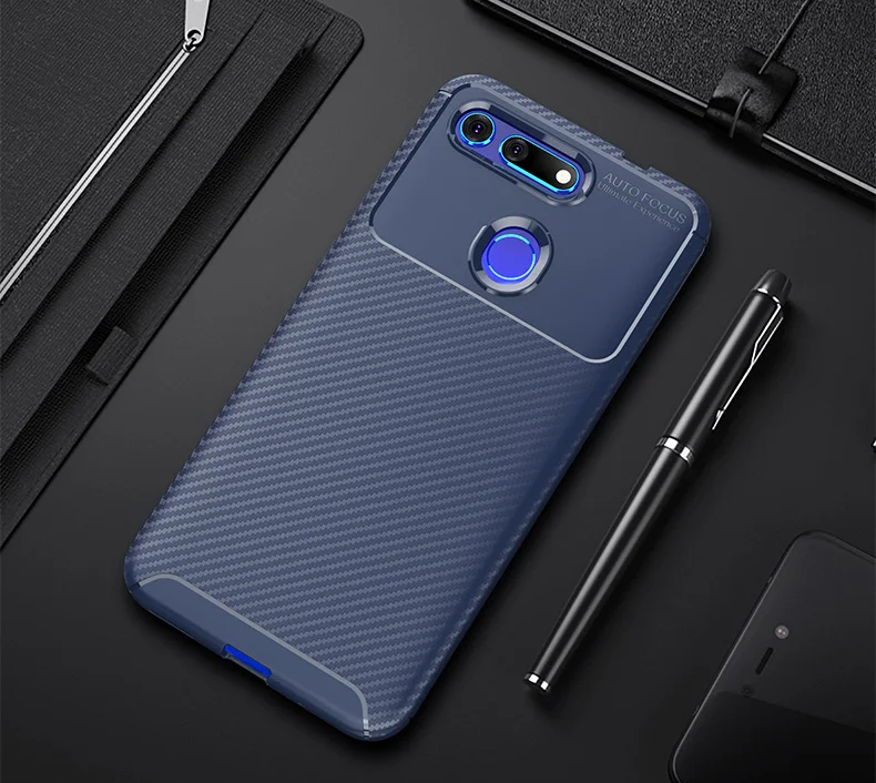 Чехол из углеродного волокна для huawei Honor 20 Pro View 20, ТПУ, силиконовая Матовая защитная накладка из волоконной ткани