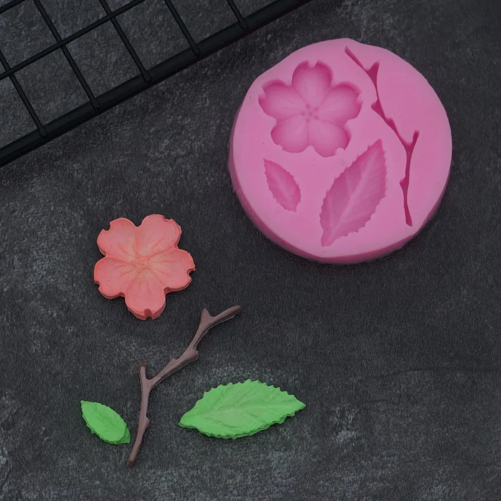 

Peachblossom Shape Silicone Mold Peach Blossom Fondant Cake Decorating Tools Cupcake Sugarcraft Chocolate Molds
