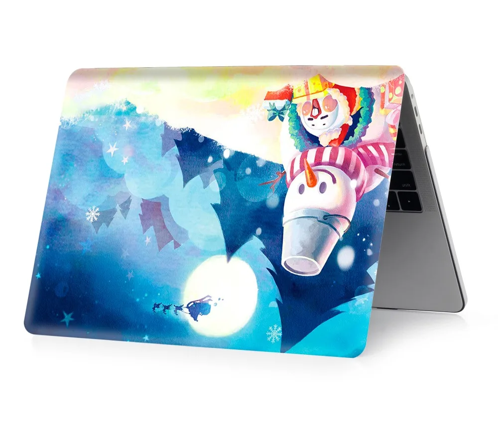 Чехол для ноутбука с рождественской цветной печатью для Macbook Air 11 13 Pro retina 12 13 15 дюймов цвета Сенсорная панель Pro 13 15 Air 13