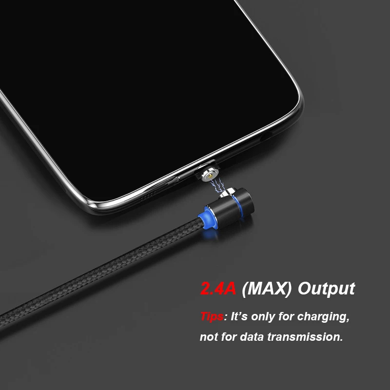 90 градусов светодиодный магнитный кабель для быстрой зарядки iPhone XR XS MAX 8 + SAMSUNG XIAOMI
