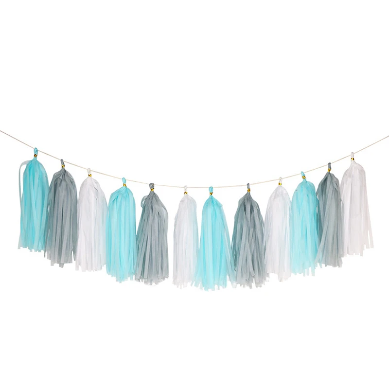 24 шт./компл. шикарный DIY Белый Серый Синий папиросная бумага Pom Flower Ball Складная