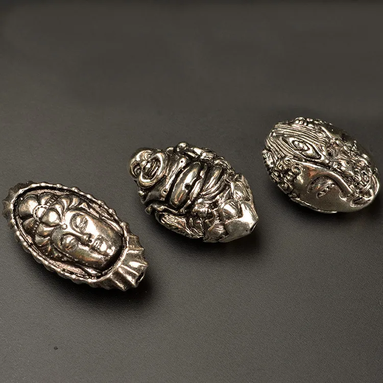 Винтажные металлические шарики в виде Будды 5 шт. бисер с отверстием 2 мм для