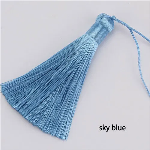 sky blue 2 шт./упак. 8 см шелковая кисточка бахрома щетка для занавесок DIY ремесло кисти Бахрома отделка для штор s ювелирные изделия DIY свадебный домашний Декор Аксессуары - Цвет: sky blue