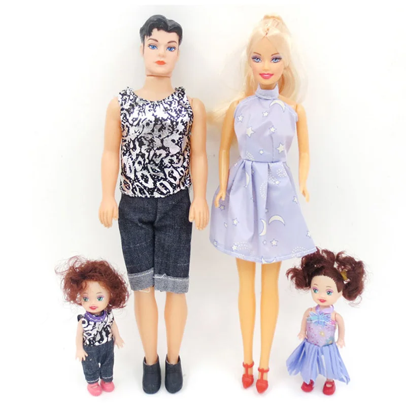 4 шт./лот счастливые куклы семья сделай сам мама папа кукла модная одежда принцы