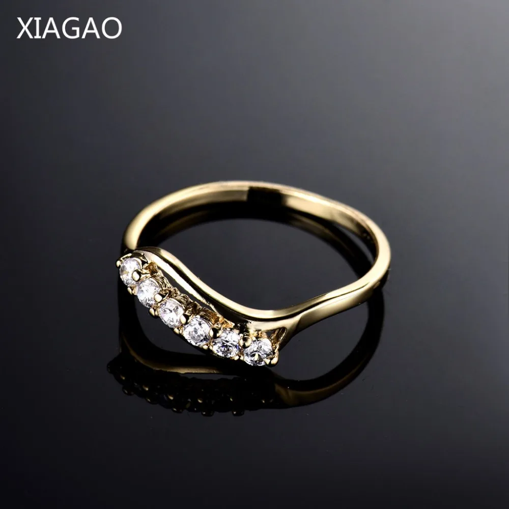 Женские кольца для помолвки XIAGAO Золотое кольцо брендовый австрийский хрусталь