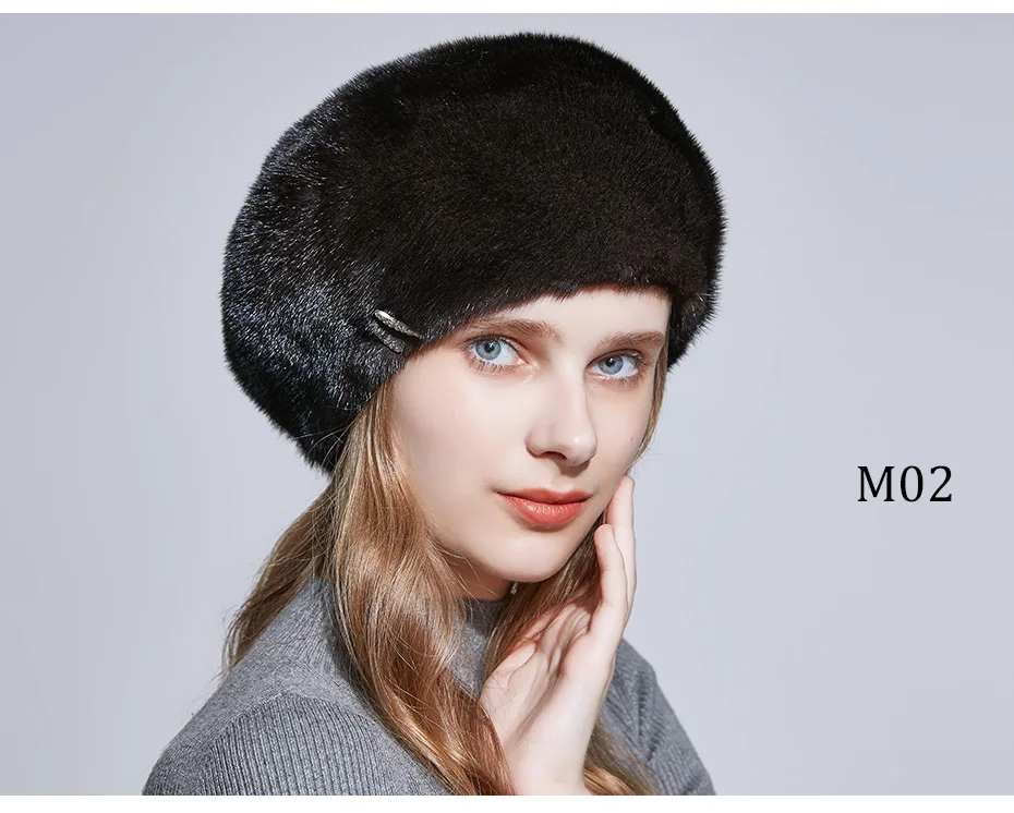 ENJOYFUR, натуральный мех норки, женские шапки для зимы, модные, натуральный мех, береты, стразы, украшение, теплые женские меховые шапки
