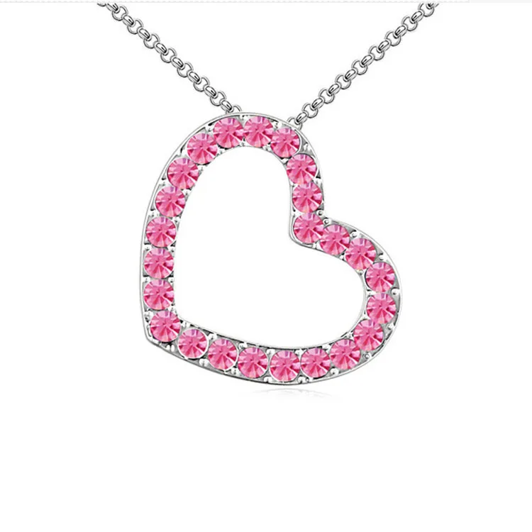 Оптовая продажа ожерелья и подвески с австрийским хрусталем в форме сердца