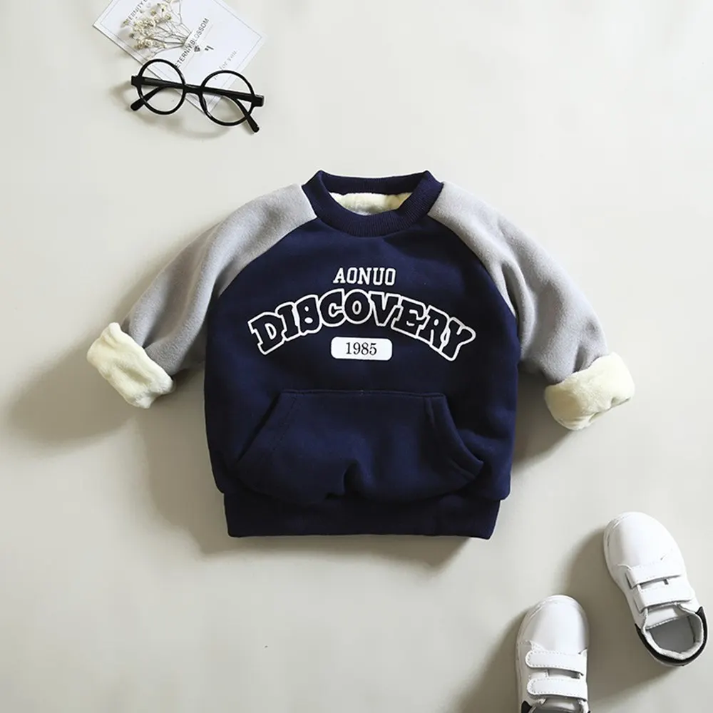 Navy Grey Blocked Милый ребенок Термальность пальто Детская зимняя стильная футболка с изображением персонажей видеоигр лев свитер, украшенный бахромой для маленьких мальчиков и девочек из толстого хлопка стеганый верх зимняя верхняя одежда - Цвет: Navy Grey Blocked