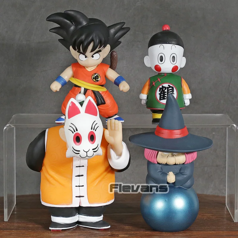 Dragon Ball Z игрушки ребенок Сон Гоку Мастер Роши Pilaf Chiaotzu ПВХ Фигурки Коллекционные Фигурки 4 шт./компл
