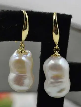 free shipiing NEWAAA 11-13mm natural Australian south sea white pearl gourd earrings 14K/20 hook | Украшения и аксессуары
