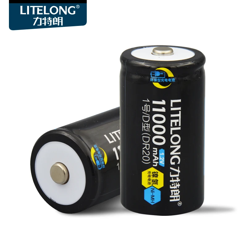 Аккумуляторная батарея 2 шт./лот LITELON D/R20 размер RTU D11000 NiMH 11000 мАч 1 в аккумулятор с