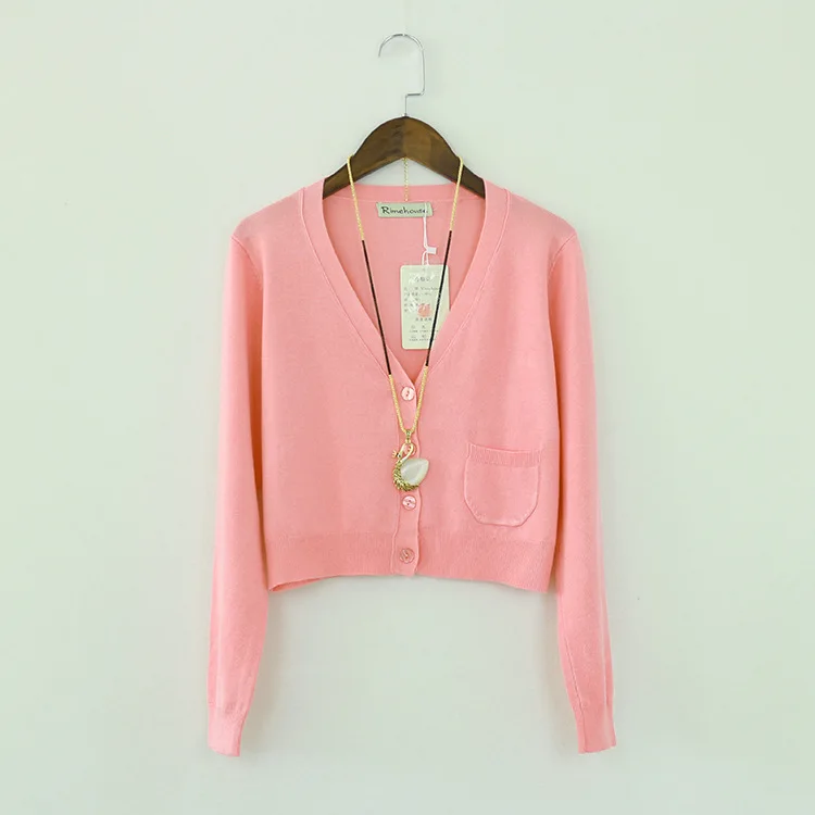 Женский укороченный кардиган повседневный короткий вязаный свитер пончо весна