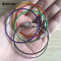 5pcslot outdoor camping coloful edc gear multifunctional wire rope key pvc ring wire chain key ring edc tool