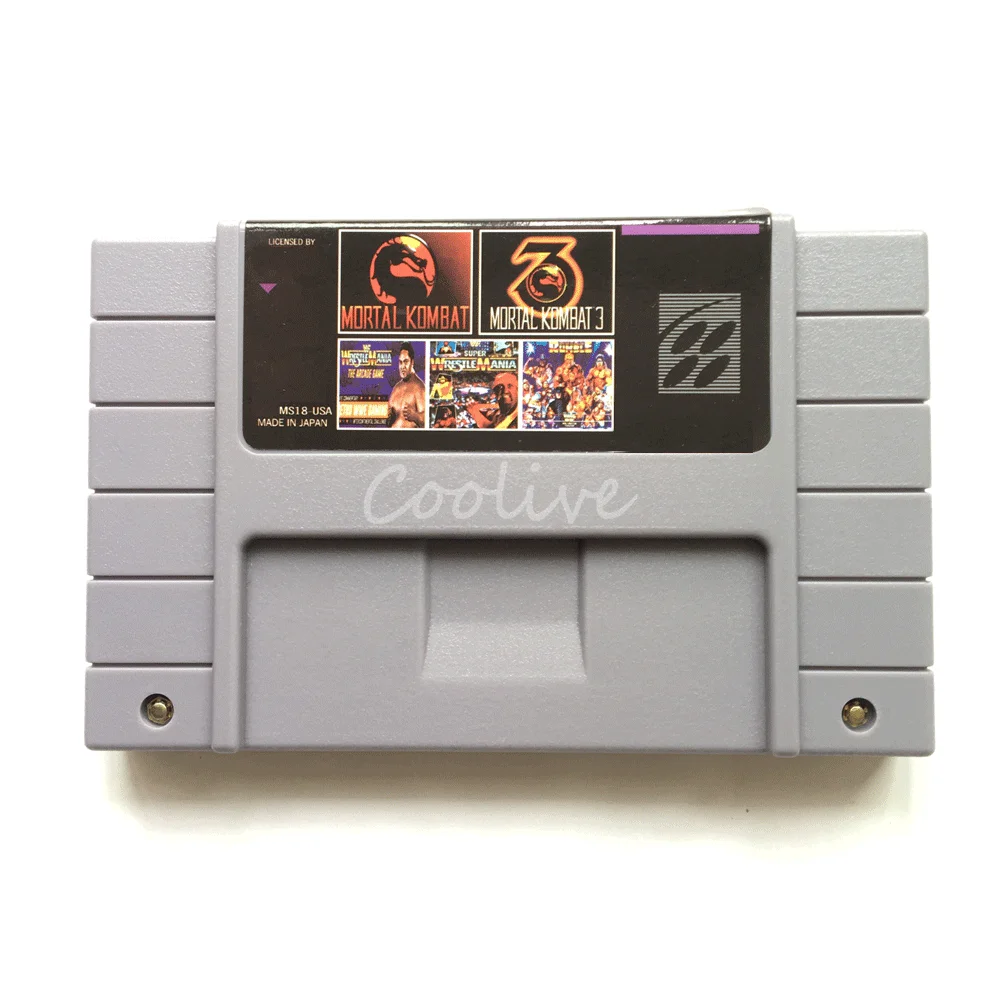 5 в 1 видеоигры карты для 16 бит супер консоли США NTSC Версия с MortaKombat/Ultimate MortaKombat 3/WWF серии