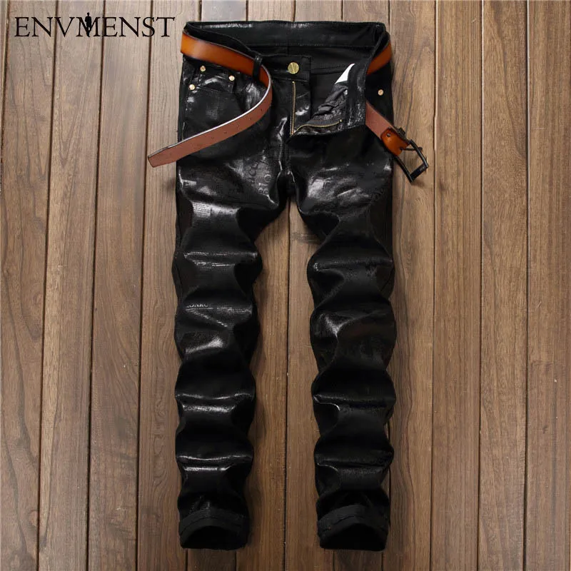 Европейский уличный стиль модные повседневные Черные джинсы с буквенным принтом прямые зауженные