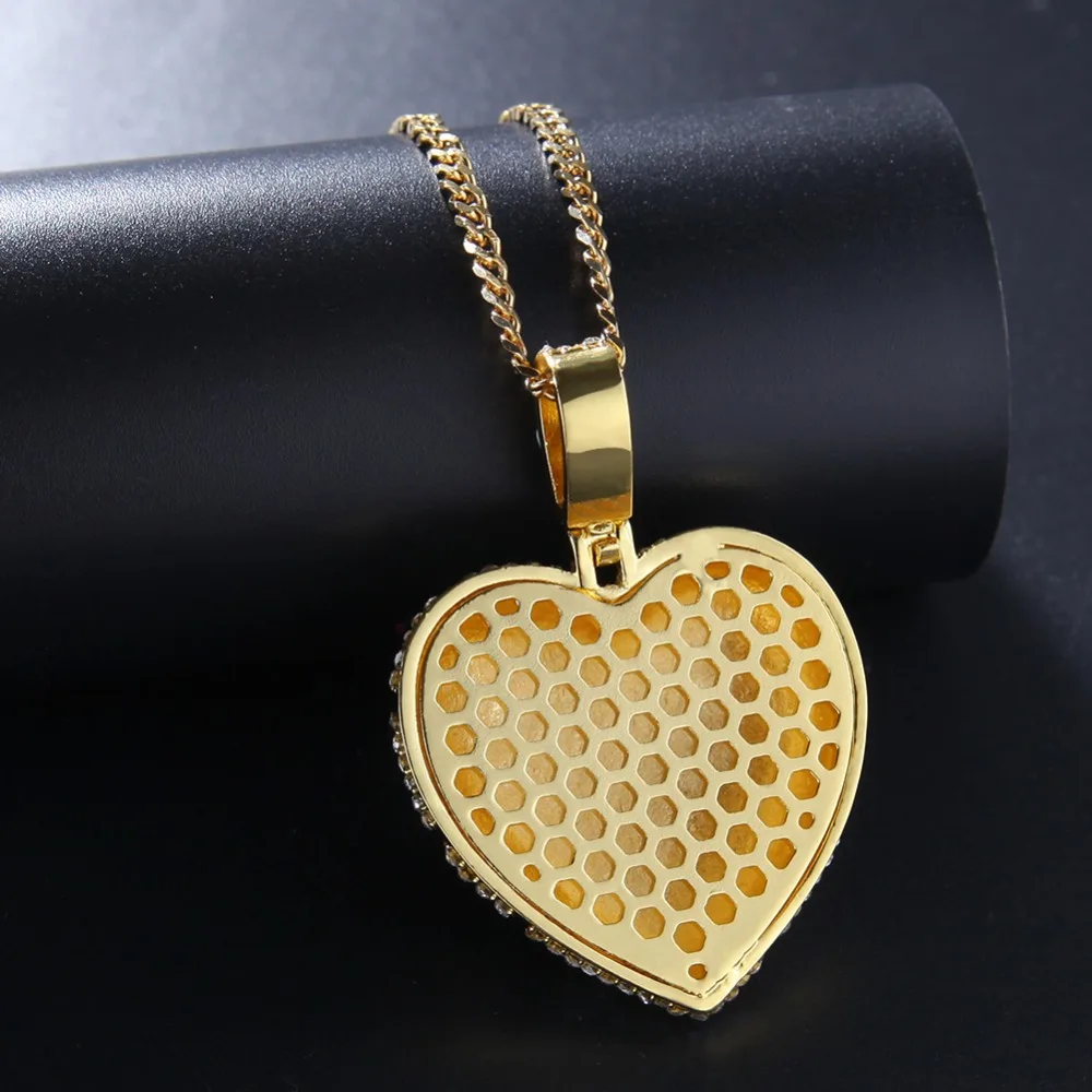 UWIN золотого цвета блестящий кулон в виде кровяного сердца и ожерелье со стразами