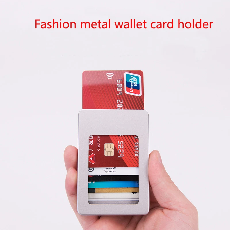 Новая алюминиевая RFID визитница кошелек антимагнитный сплав мужской держатель для кредитных карт женский тонкий Зажим для долларов кошелек мини-бумажник