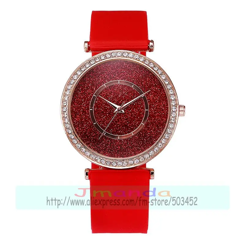 100 шт./лот дизайнерские круглые свободные часы с порошковым циферблатом розовое