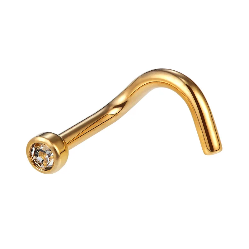 Nose Rings G23titan, титановые пирсинг, кольцо для носа, розовое золото, пирсинг носа Nez, шпильки, Носовая кость, ноздри, винтовая серьга в нос, ювелирные изделия для тела - Окраска металла: Nose Rings