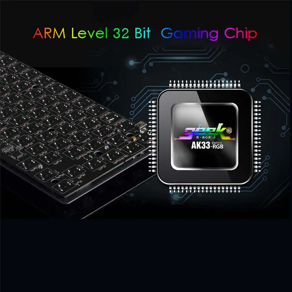 AJazz AK33 82 клавиши RGB с подсветкой Съемная USB Проводная Механическая игровая клавиатура черный переключатель Синий переключатель