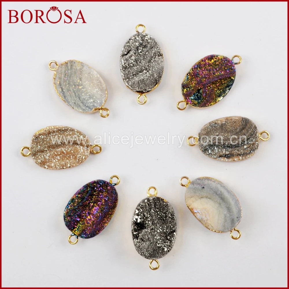 BOROSA 10 шт овальной формы AB Цвет титановые галактические драгоценные камни