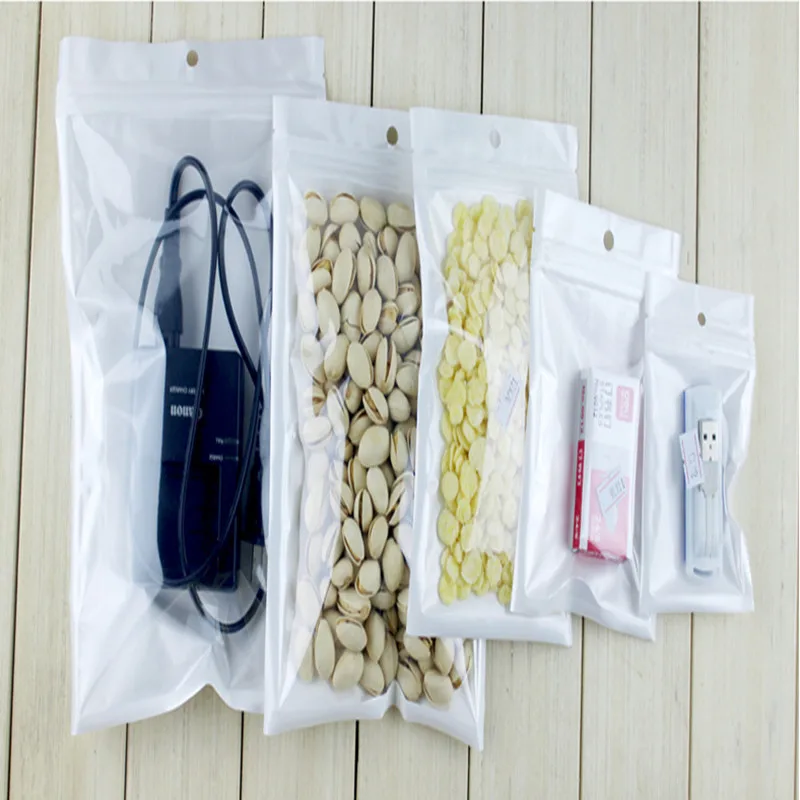 Оптовая продажа 10 см * 22 белая/прозрачная самозакрывающаяся молния пластиковая