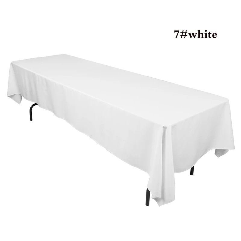 white 1 шт. квадратная круглая скатерть из полиэстера для свадеб Декор отеля Rectangualar скатерть белое постельное белье скатерти - Цвет: white
