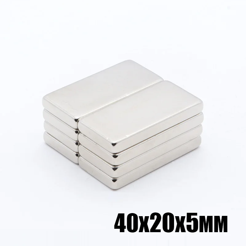 5 шт. 40 мм x 20 супер сильный неодимовый магнит редкоземельный N35 40*20*5 Никель Магне