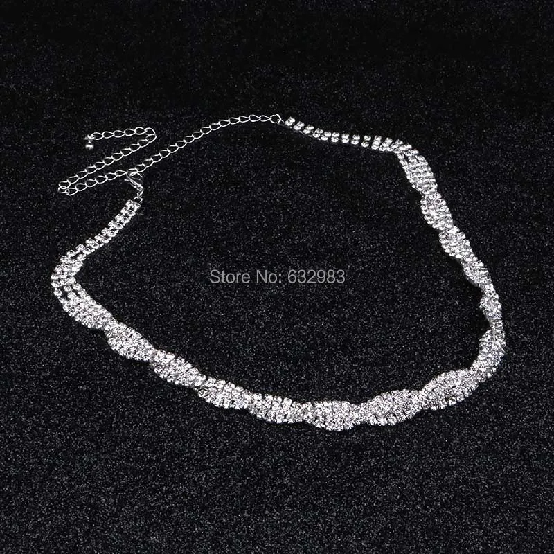 Набор ювелирных изделий Стразы из сверкающего серебристого кристалла Свадебный