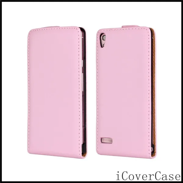 Розовый Чехол-книжка для huawei Ascend P6, кожаный Вертикальный чехол, сумка для мобильного телефона, чехол для huawei P6 Capinha - Цвет: Розовый