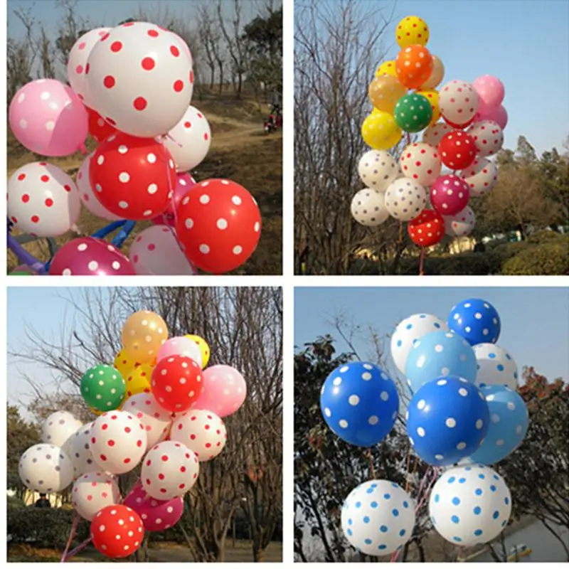 10 шт./лот высокое качество 12 16 дюймов романтичные цветные в горошек латексные