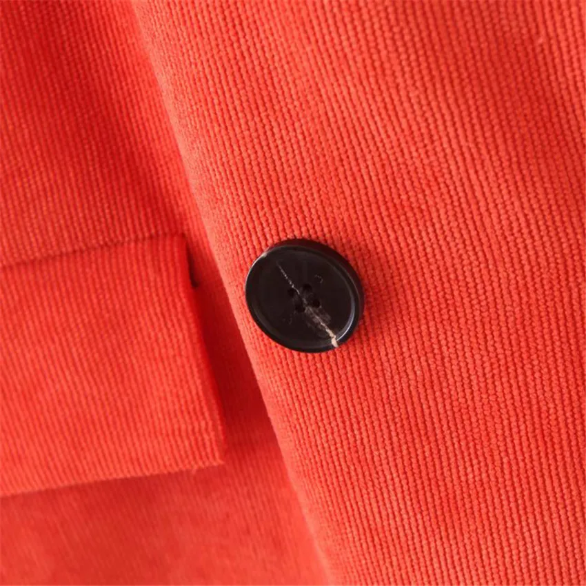 

BLSQR Women coral Jacket Formal Blazer 2019 Double Breasted Pocket Women Blazer Work Office Business Outwear Tops