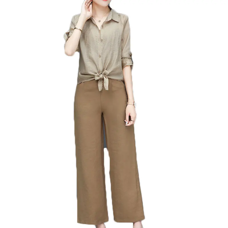 

autumn outfit Wide-legged pants suit woman new Korean fashion 3 piece women's clothing set vest shirt trousers vestidos casual