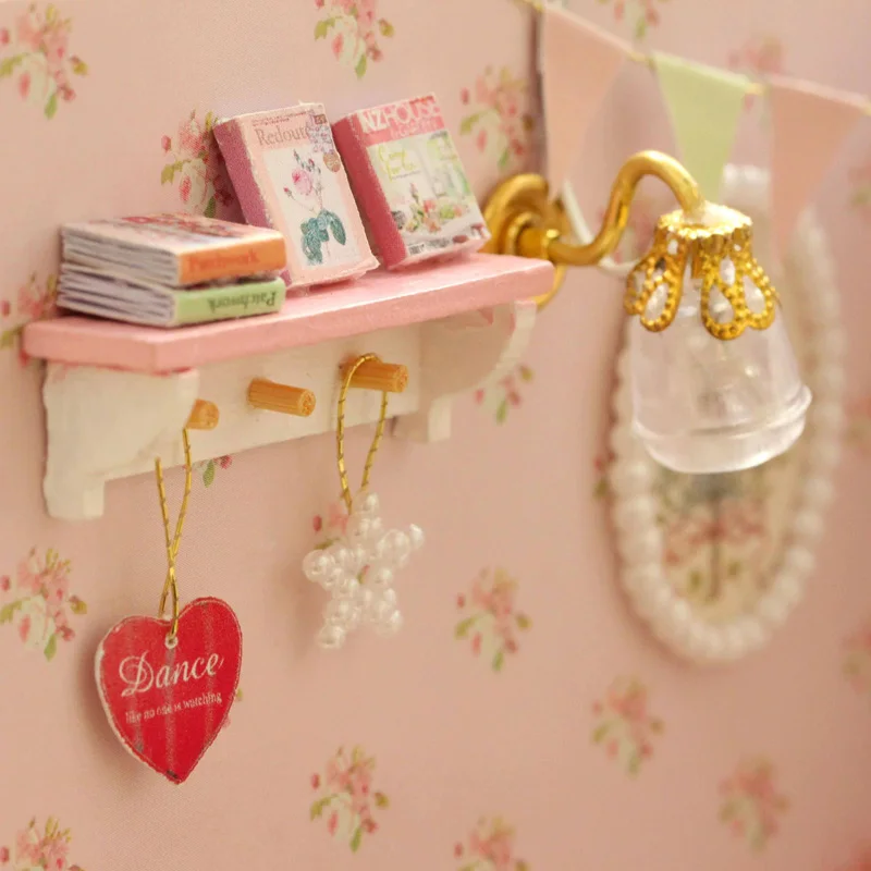 

DIY Miniature Wooden Dollhouse SUNSHINE ANGLE with Dust Cover MINI Cute Room Model Kit Children Toys Girls Birthday Gift