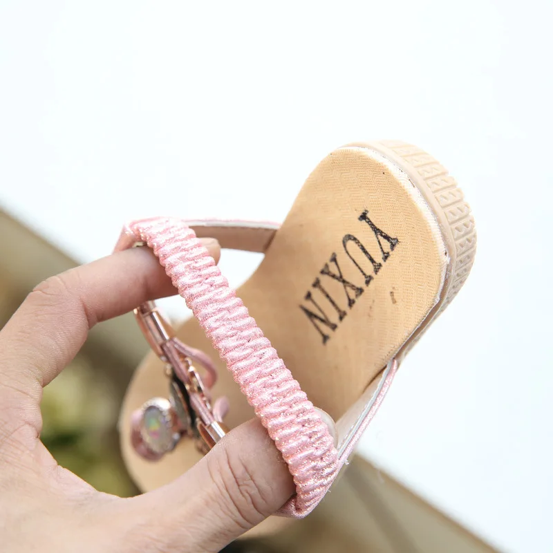 Летние Девушки Сандалии Детская Обувь Горный Хрусталь Принцесса Туфли Флип Флоп