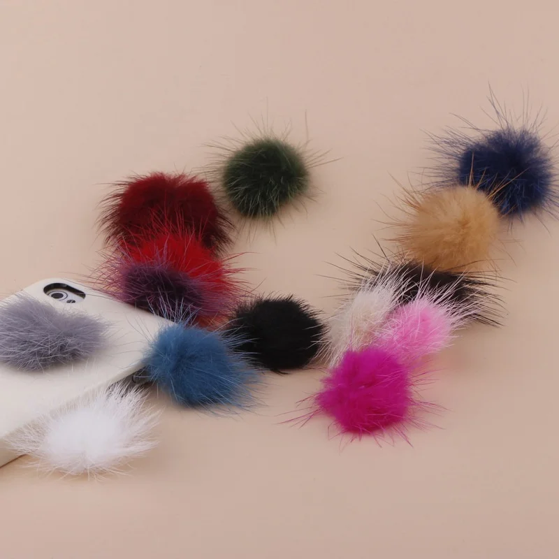 100 шт. 3 см шарики из натурального меха норки ювелирные изделия сделай сам зажимы