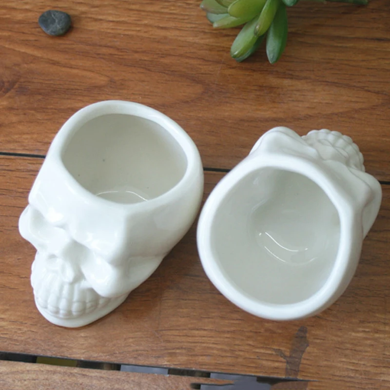 Мини-Череп керамический для кактуса суккуленты цветочный горшок DIY Мини суккуленты в горшке Цветочный горшок Настольный растение украшение Горшков